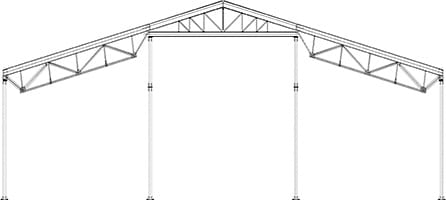Многопролетные металлоконструкции с промежуточными колоннами 2